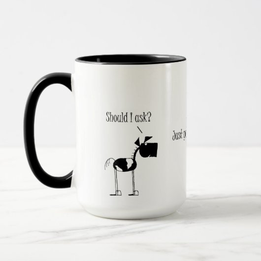 タイヤの振動漫画のマグで付くおもしろいな馬 マグカップ (左)