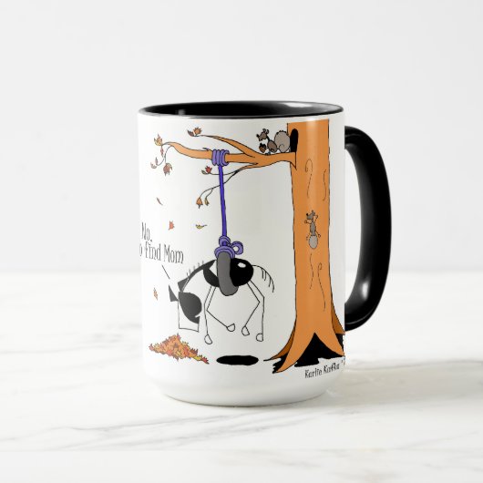 タイヤの振動漫画のマグで付くおもしろいな馬 マグカップ (正面右)