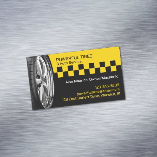 タイヤの自動修理 マグネット名刺 (インサイチュ)