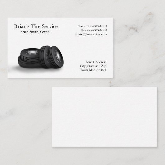 タイヤの販売の名刺 名刺 (正面/裏面)