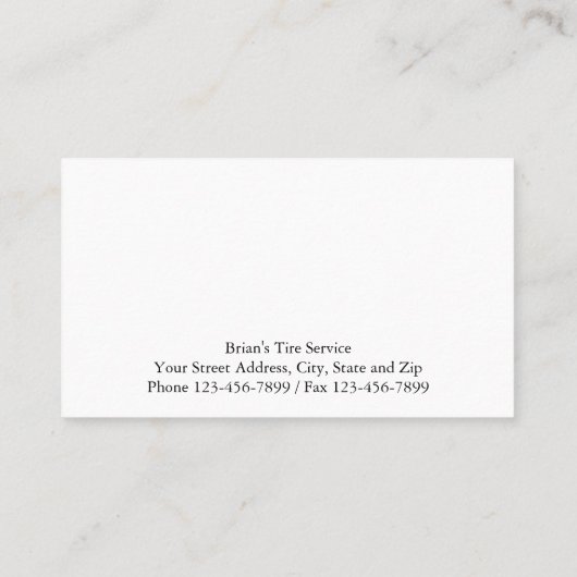 タイヤの販売の名刺 名刺 (裏面)