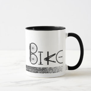 タイヤの跡が残る自転車の部品の落書き マグカップ