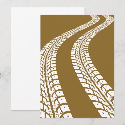 タイヤの跡 招待状 (正面/裏面)