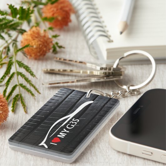 タイヤの踏面- I愛が付いているG35クーペ私のG35 キーホルダー (正面右)