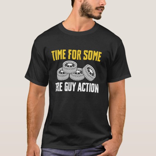 タイヤガイの活躍する時 タイヤガイ ホイール リム Tシャツ (正面)