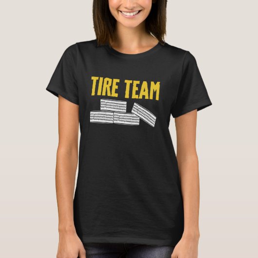 タイヤガイチーム ホイールリム交換 メカニック Tシャツ (正面)