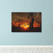 タイヤスイングストレッチキャンバス印刷の子 キャンバスプリント (インサイチュ (ウッドフロア))