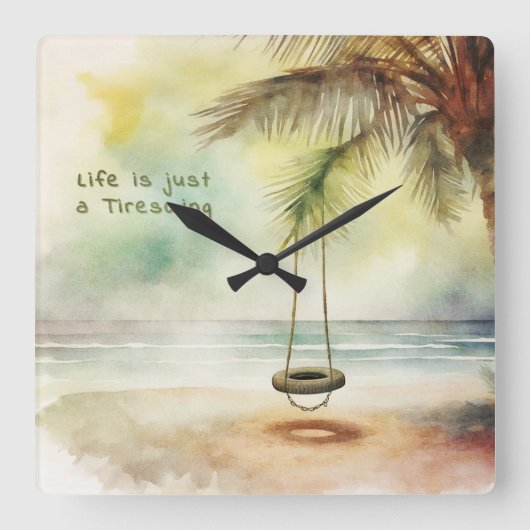 タイヤスイング –  スクエア壁時計 (正面)