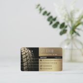 タイヤストアサービス |自動車部品金ゴールド 名刺 (スタンド正面)