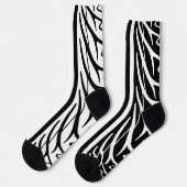 タイヤテクスチャ抽象芸術パターン（白黒） ソックス (左)