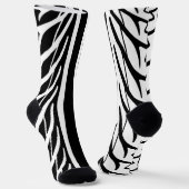 タイヤテクスチャ抽象芸術パターン（白黒） ソックス (傾斜あり)