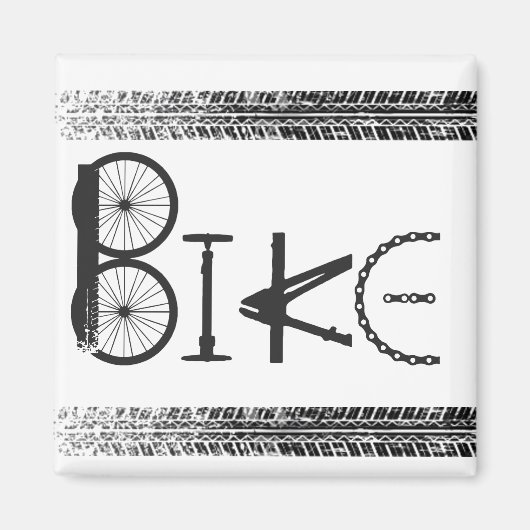 タイヤトラック付きバイクパーツからの落書き マグネット (正面)