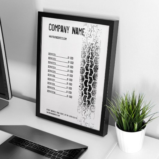 タイヤトラック付き自動車用ビジネスフライヤーデザイン チラシ