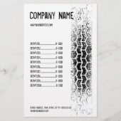 タイヤトラック付き自動車用ビジネスフライヤーデザイン チラシ (正面)