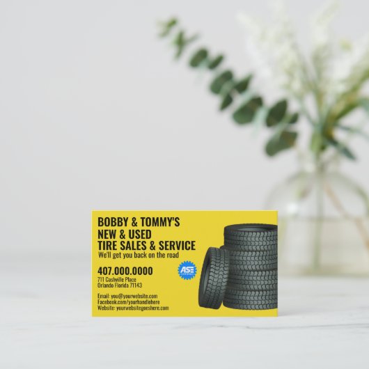 タイヤモダンサービスのカスタマイズ可能な名刺 名刺 (スタンド正面)