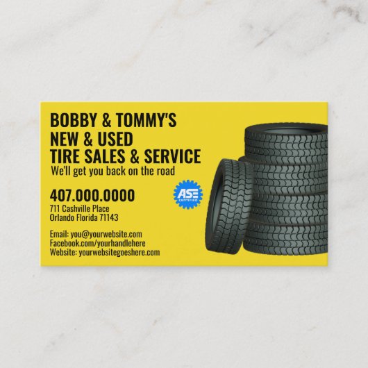 タイヤモダンサービスのカスタマイズ可能な名刺 名刺 (正面)