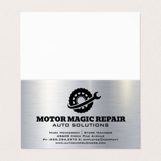 タイヤレンチロゴ | 自動修復ショップ 名刺 (外部フラット)