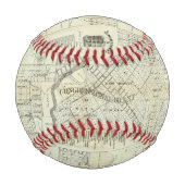 タイヤーのデンバー・コロラドの地図 野球ボール (裏面)