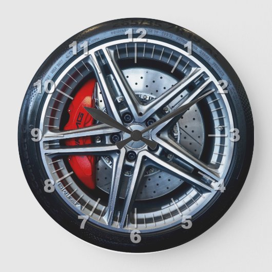 タイヤ中心の大時計 ラージ壁時計 (正面)