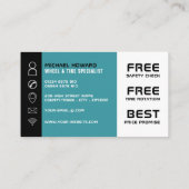 タイヤ修理ロゴ、タイヤ/タイヤ専門家 名刺 (裏面)