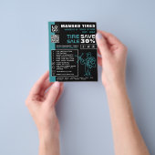 タイヤ修理ロゴ、タイヤ/タイヤ専門店 チラシ (手)