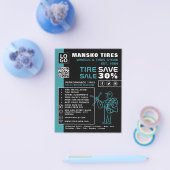 タイヤ修理ロゴ、タイヤ/タイヤ専門店 チラシ (シングル)