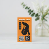 タイヤ修理人デザイン、タイヤ/タイヤ専門家 名刺 (スタンド正面)