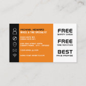 タイヤ修理人デザイン、タイヤ/タイヤ専門家 名刺 (裏面)