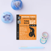 タイヤ修理人デザイン、タイヤ/タイヤ専門店 チラシ (シングル)