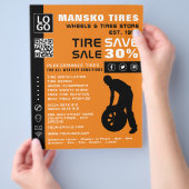 タイヤ修理人デザイン、タイヤ/タイヤ専門店 チラシ (手)