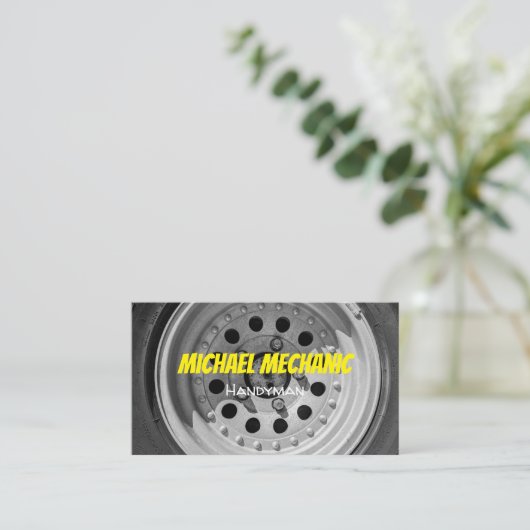 タイヤ単色写真用名刺 名刺 (スタンド正面)