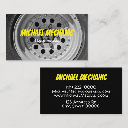 タイヤ単色写真用名刺 名刺 (正面/裏面)