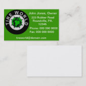 タイヤ販売および修理名刺 名刺 (正面/裏面)