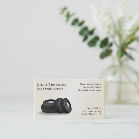 タイヤ販売名刺 名刺 (スタンド正面)