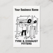 タイヤ&エキゾーストフィッター漫画の名刺 名刺 (裏面)