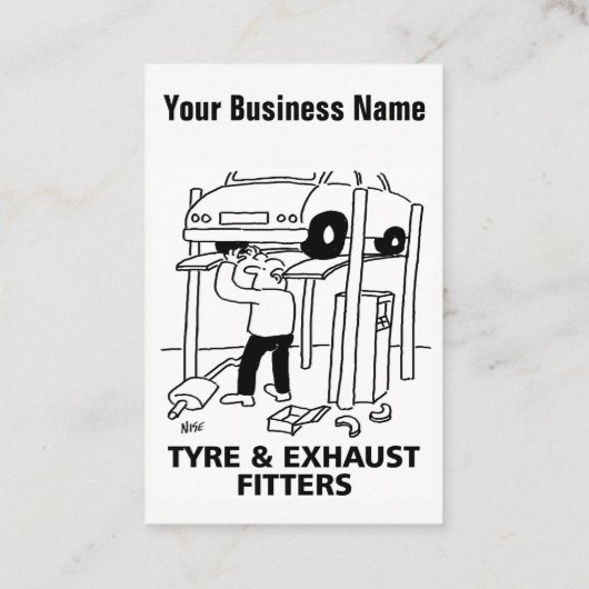 タイヤ&エキゾーストフィッター漫画の名刺 名刺 (裏面)