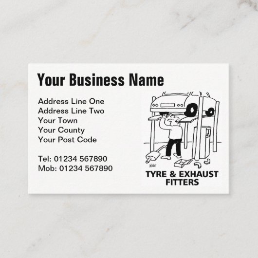 タイヤ&エキゾーストフィッター漫画の名刺 名刺 (正面)