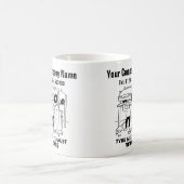 タイヤ&エキゾーストフィッター漫画マグカップ コーヒーマグカップ (中央)