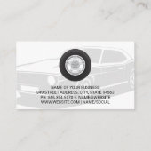タイヤ・ホイール・サービス | 自動車のタイヤのロゴ 名刺 (裏面)