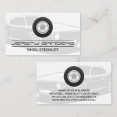 タイヤ・ホイール・サービス | 自動車のタイヤのロゴ 名刺 (正面/裏面)