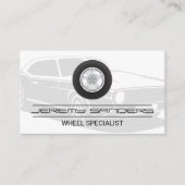 タイヤ・ホイール・サービス | 自動車のタイヤのロゴ 名刺 (正面)