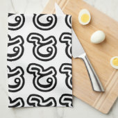 タイラッキーNumber 9 / 9 / ๙ (Gao/Kao)タイ キッチンタオル (四つ折り)