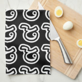 タイラッキーNumber 9 / 9 / ๙ (Gao/Kao)タイ キッチンタオル (四つ折り)