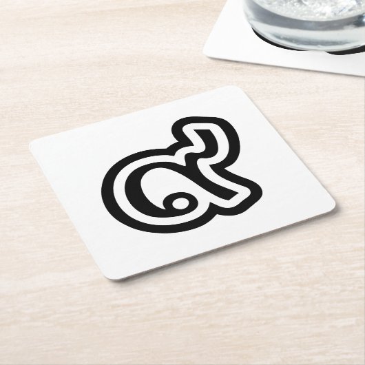 タイラッキーNumber 9 / 9 / ๙ (Gao/Kao)タイ スクエアペーパーコースター (アングル)