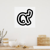 タイラッキーNumber 9 / 9 / ๙ (Gao/Kao)タイ ポスター (キッチン)