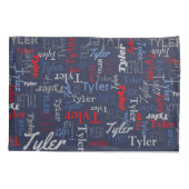 タイラパーソナライズされたー名red blue gray 枕カバー (裏面)