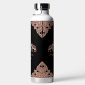 タイランドエレファントハッピーホリデーズギフトピンク&ブラック ウォーターボトル (右面)