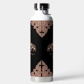 タイランドエレファントハッピーホリデーズギフトピンク&ブラック ウォーターボトル (左面)