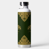 タイランドエレファントハッピーホリデーズギフト金ゴールド&グリーン ウォーターボトル (右面)