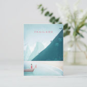 タイランドヴィンテージ旅行ポスター – アートポストカード ポストカード (スタンド正面)